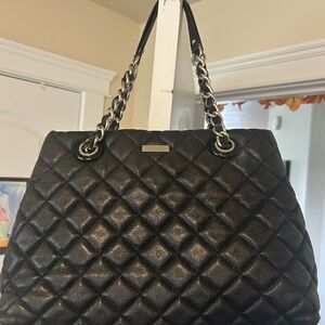 Kate Spade Gold Coast Maryanne Black Quilted Chain Shoulder Bag tote